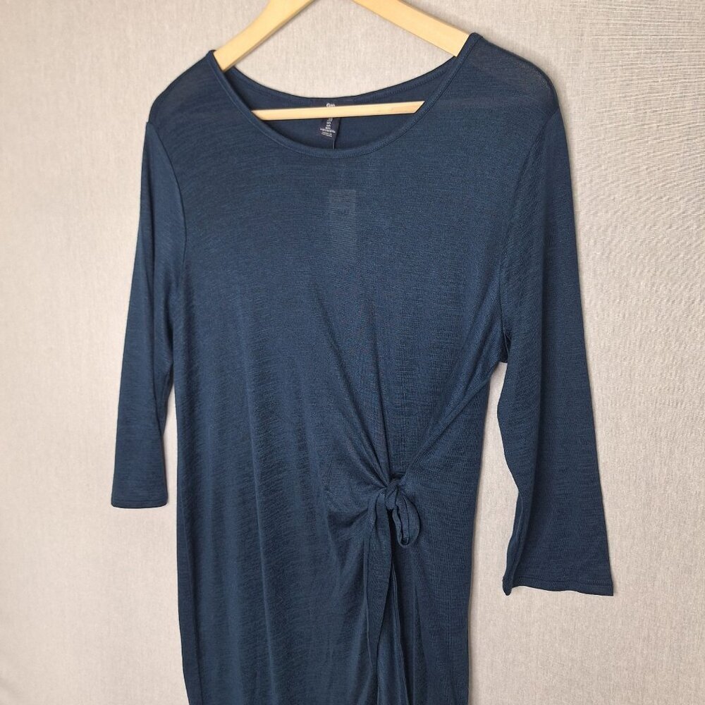 NWT Gap Lightweight Long Sleeve Knot Dress Size L Stretchy Flattering Soft Prepp - Picture 2 of 8